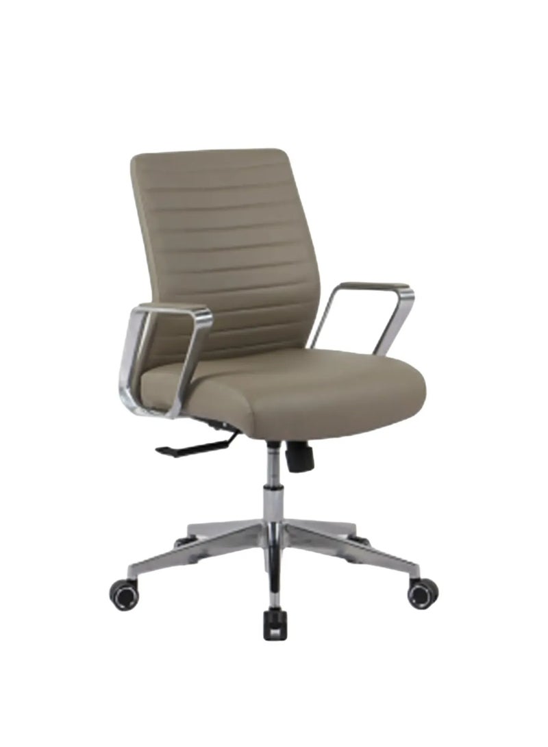 DAMONS Mid-Back Executive Office Chair, Padded Seat & Ribbed Back, Height Adjustable Swivel Task Chair with Chrome Armrests & 5-Star Caster Base - Image 3